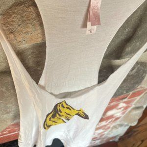 PINK Victoria's Secret - Racerback PJ Banana Tank - White - Size M
